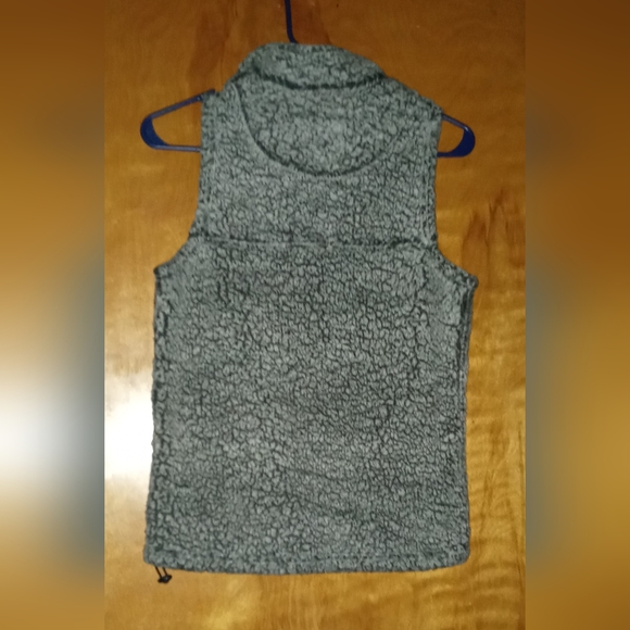 Boxer Craft Women's Size X-Small Sherpa Vest Full Zip Pockets Black & Gray - Picture 3 of 3